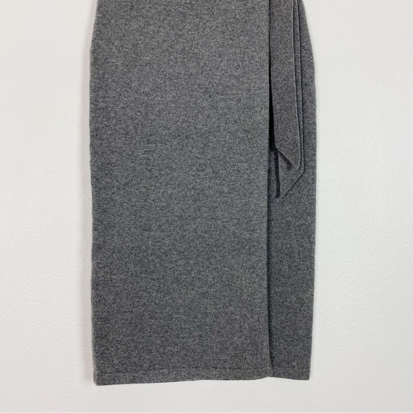 NWT Polo Ralph Lauren Cashmere Wrap Midi Skirt Heather Gray Washable Size Small - Picture 6 of 9